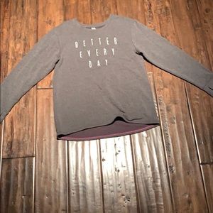 Athletic girl dark gray “better everyday” shirt